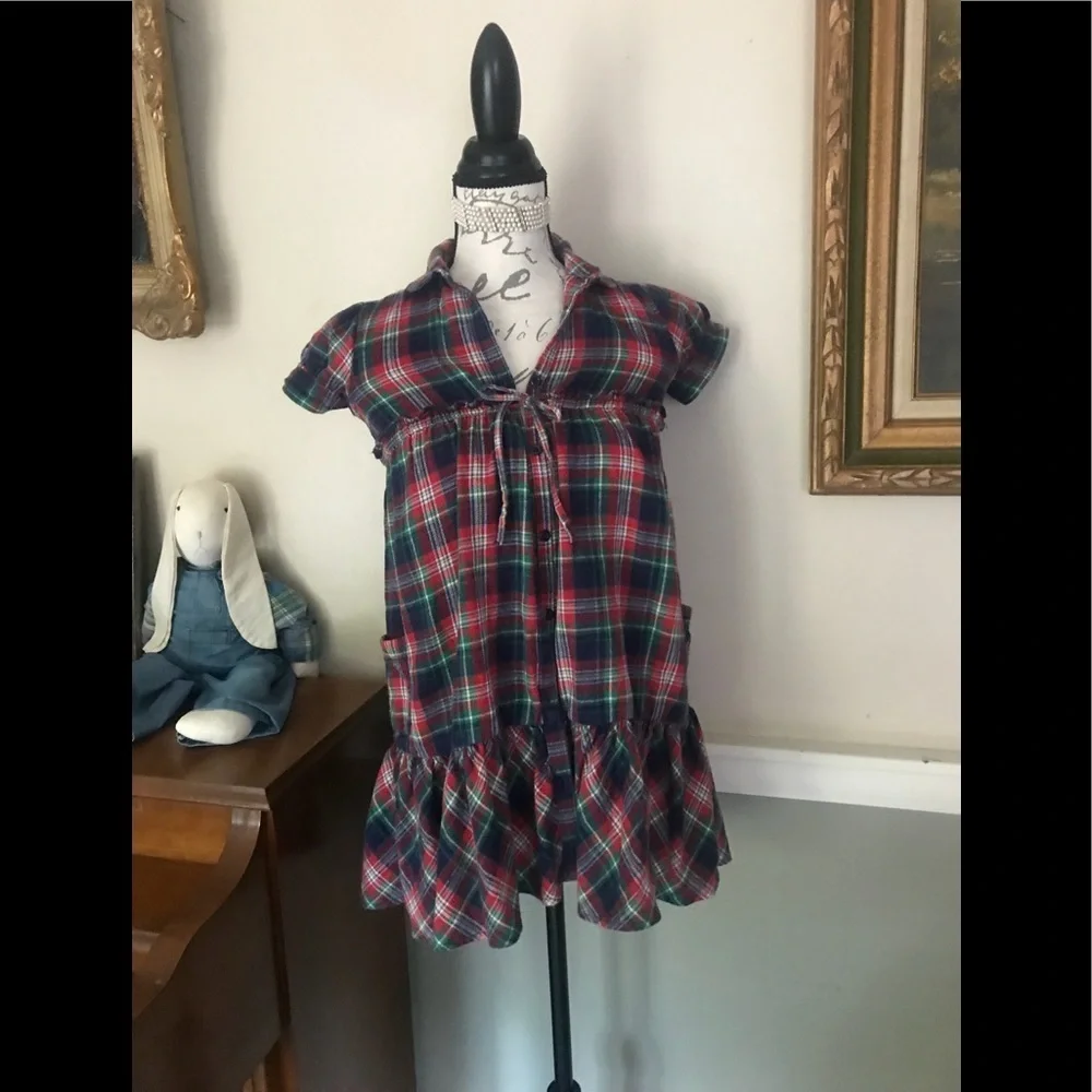 Ralph Lauren Plaid Short Sleeve Flannel Dress